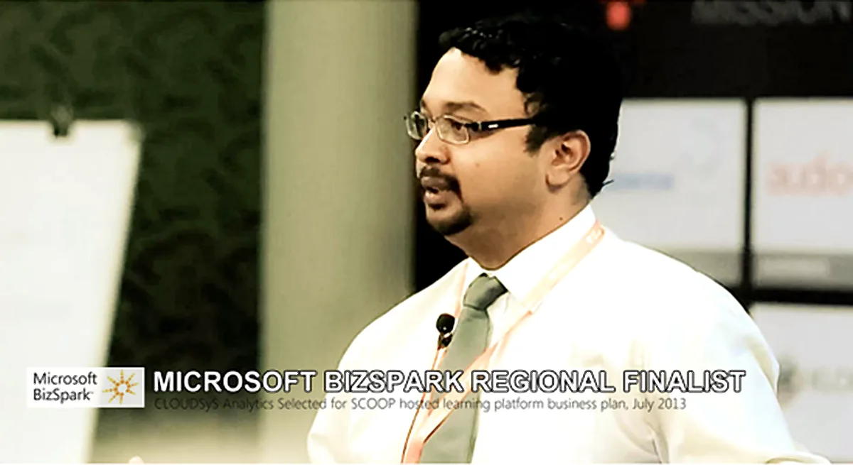 Presenting the SCOOP learning-platform plan to the Microsoft BizSpark panel, July 2013.